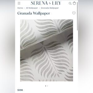 Serena & Lily Fog/Smoke Granada Wallpaper NEW, Sealed 11 Yd Roll, Unpasted